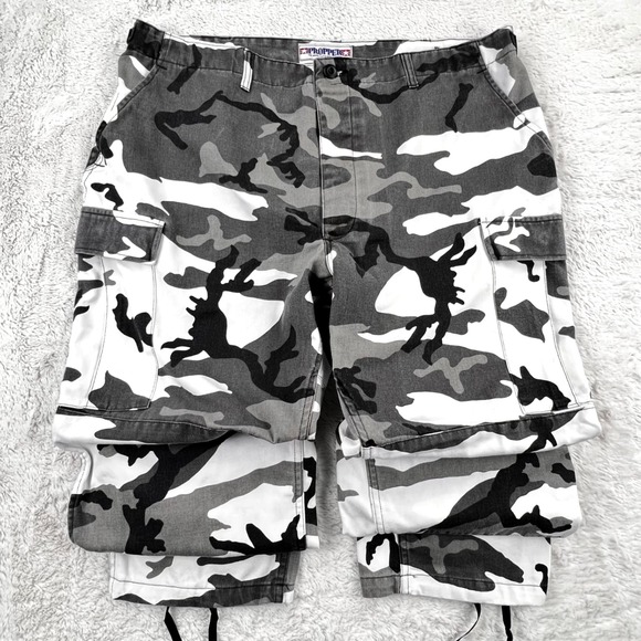 Propper Camo Cargo Pants Men's XL Black White Woodland Paratrooper USA Military - Picture 1 of 12